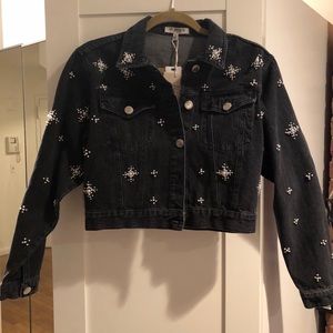 Free Generation cropped black denim jacket